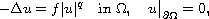 $$
  -\Delta u=f|u|^q\quad \hbox{in }\Omega,\quad
  u\big|_{\partial\Omega}=0,
 $$