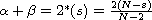 $\alpha+\beta=2^*(s)=\frac{2(N-s)}{N-2}$