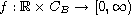 $f: \mathbb{R}\times C_B\to [0,\infty)$