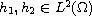 $h_1,h_2\in L^2( \Omega)$